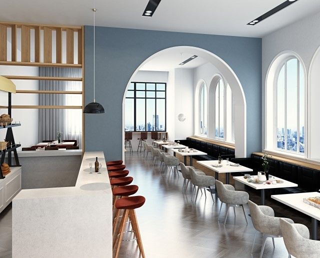 開放的な店舗の室内