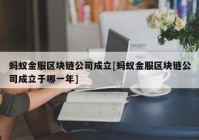 蚂蚁金服区块链公司成立[蚂蚁金服区块链公司成立于哪一年]